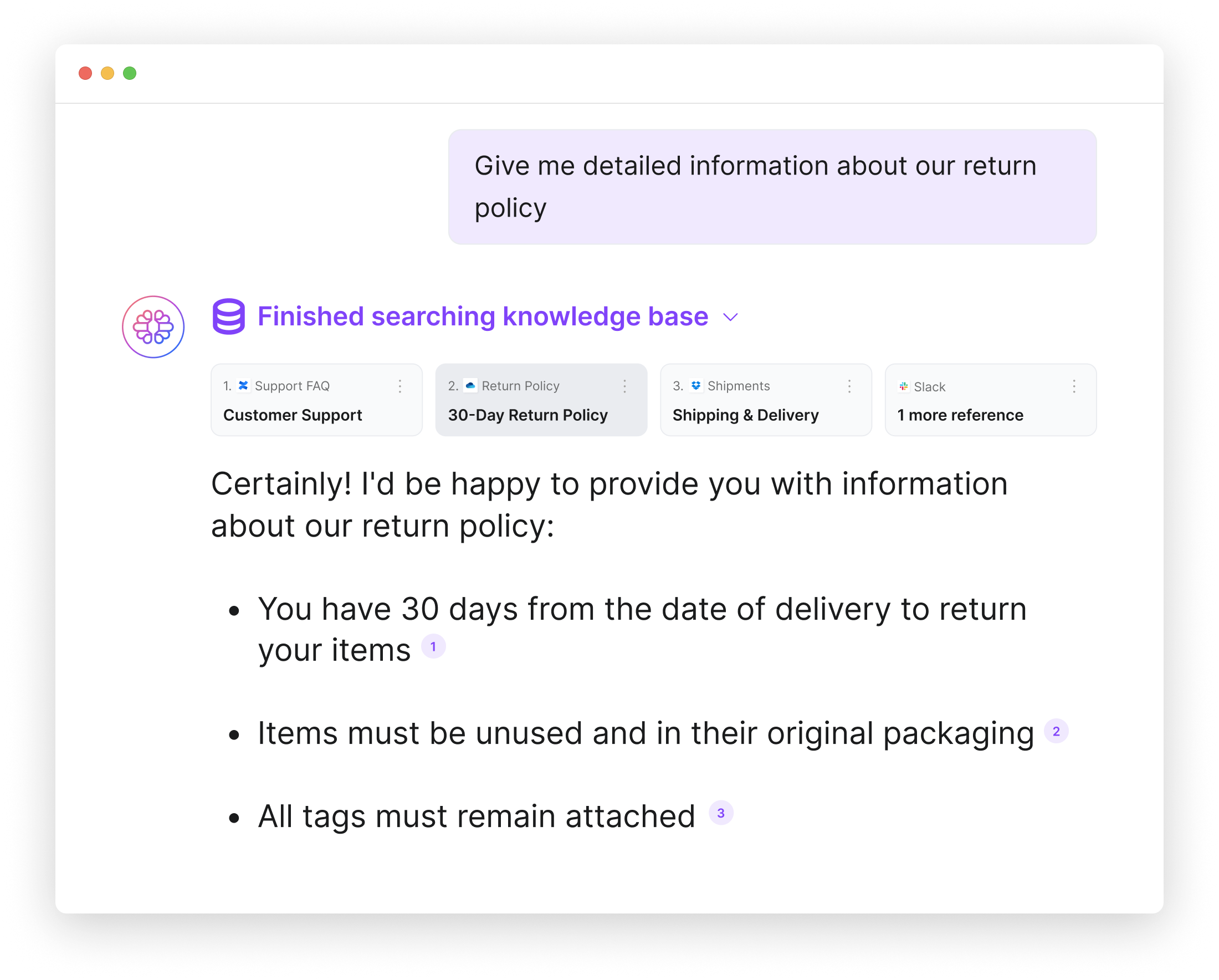 customer support chatbot