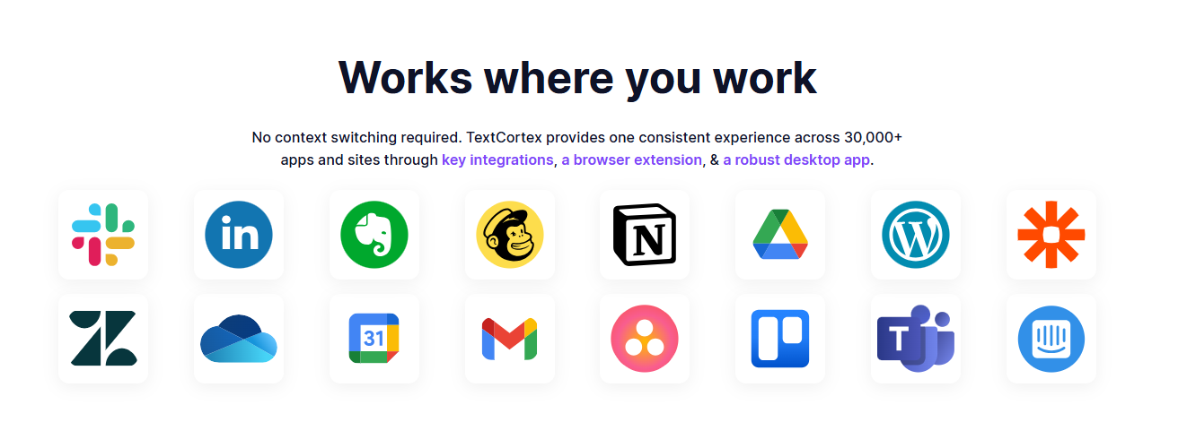 TextCortex Seamless Integrations