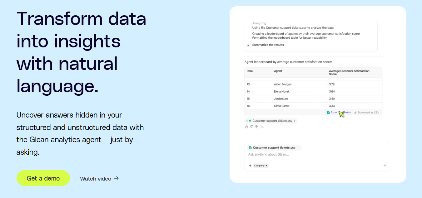 Glean AI Data Analysis