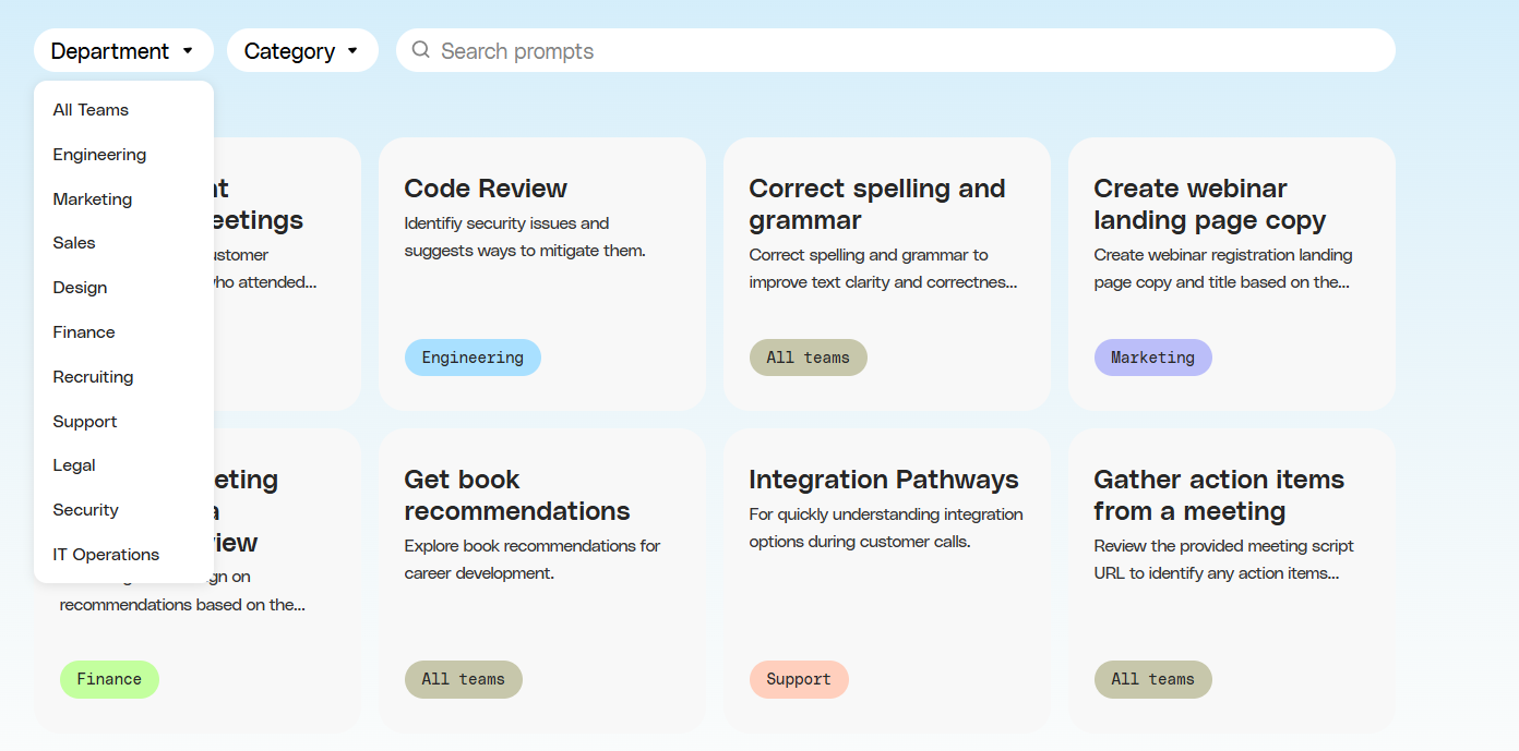 Glean AI Prompt Library