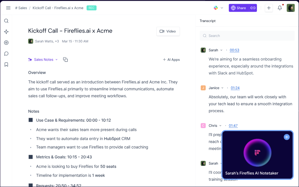 Best ChatGPT App: Fireflies AI