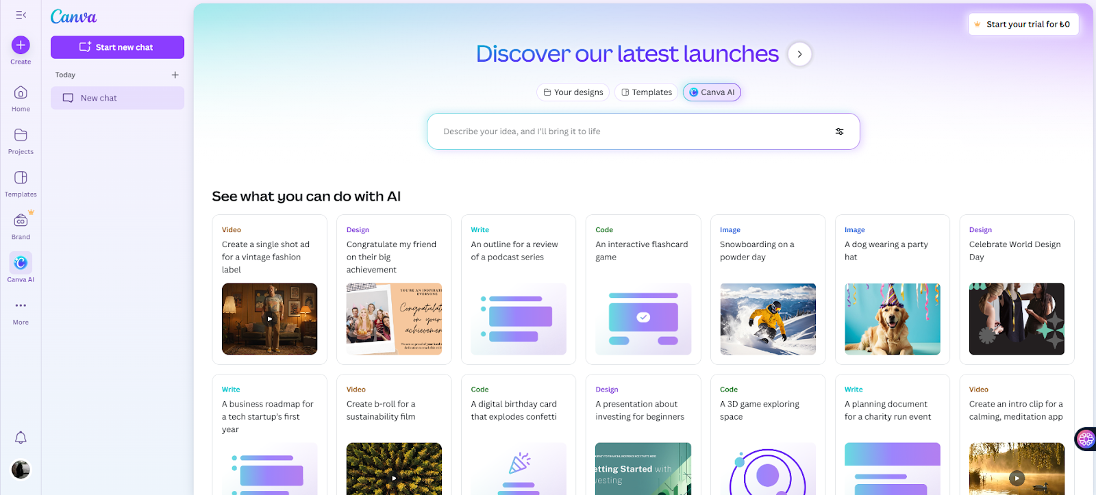 aplicação canva ai