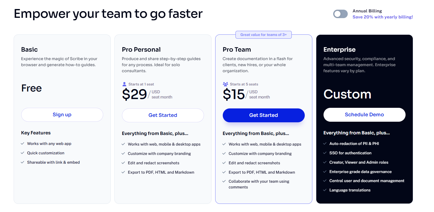 Scribe Pricing