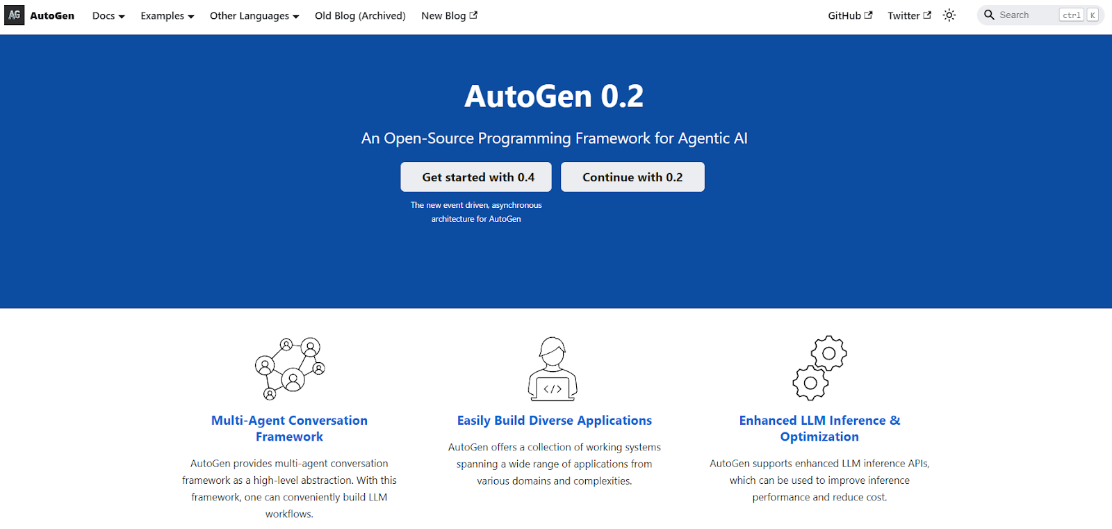 AutoGen homepage