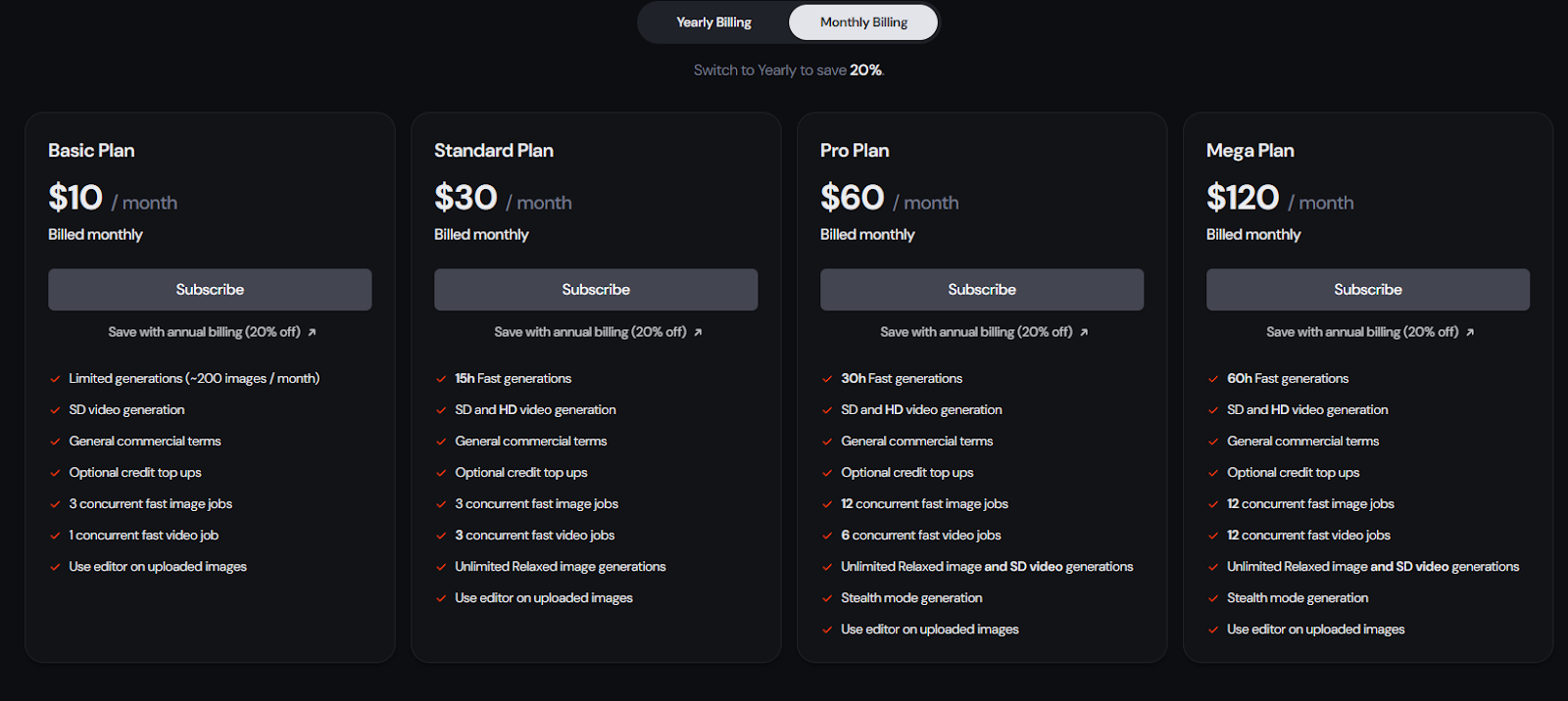 Midjourney AI Pricing