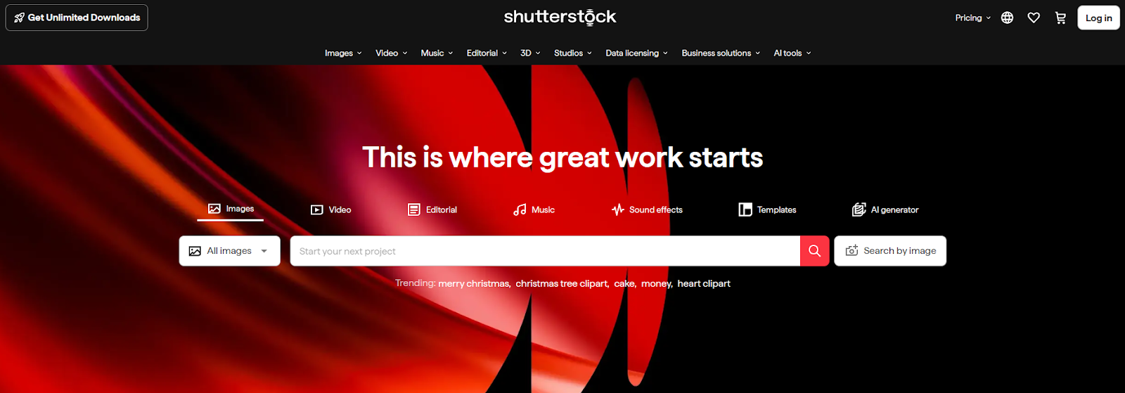 shutterstock homepage