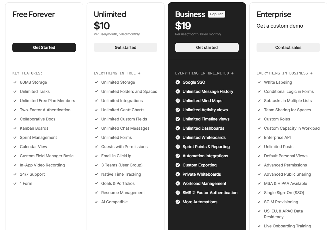 ClickUp Pricing