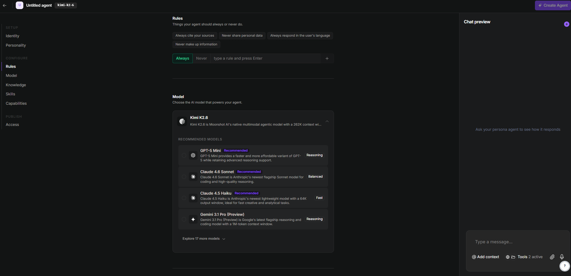 Create Kimi K2.6 Powered AI Agents