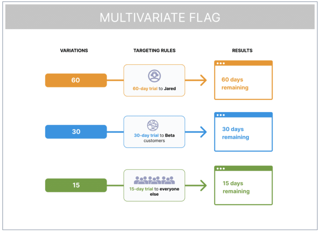 Multivariate Flag Variations with Different Targeting Rules Which Display Different Results