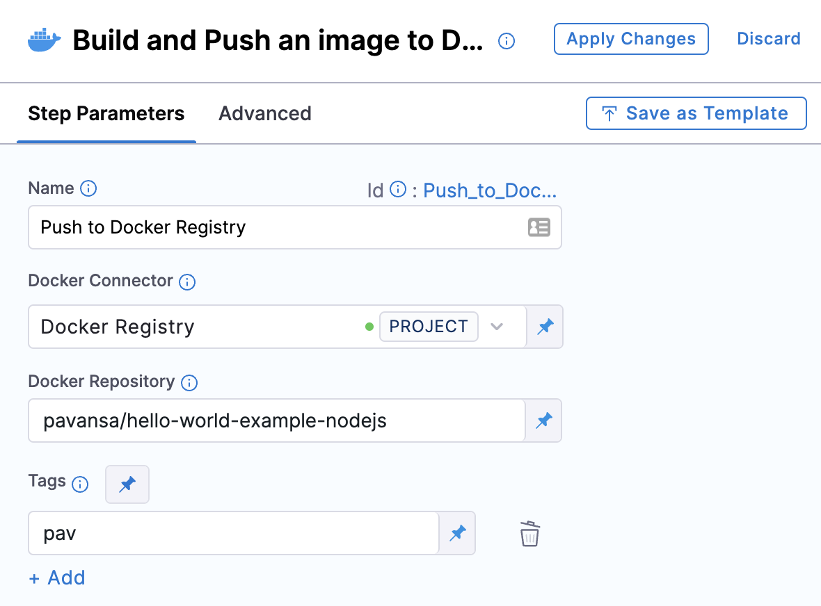 Push to Docker registry