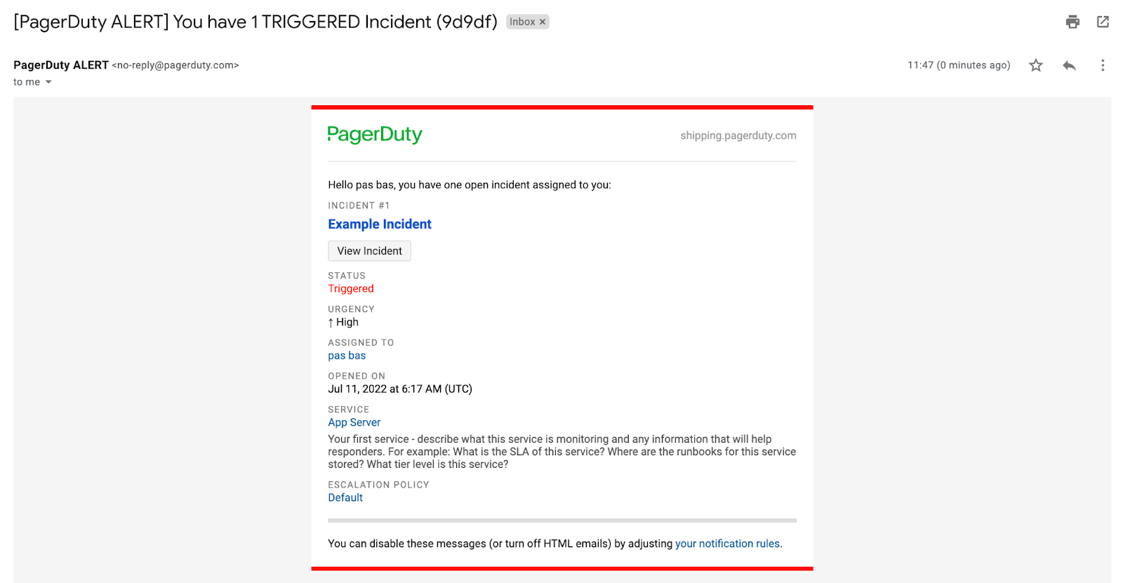 Set up PagerDuty notification