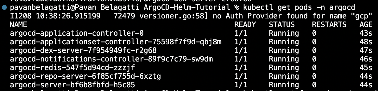 screenshot of a developer running pods properly inside the namespace