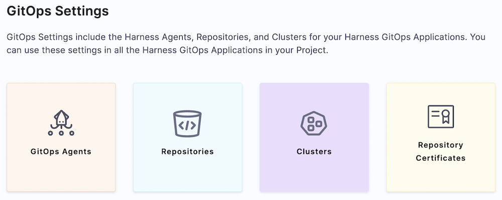 Harness GitOps settings