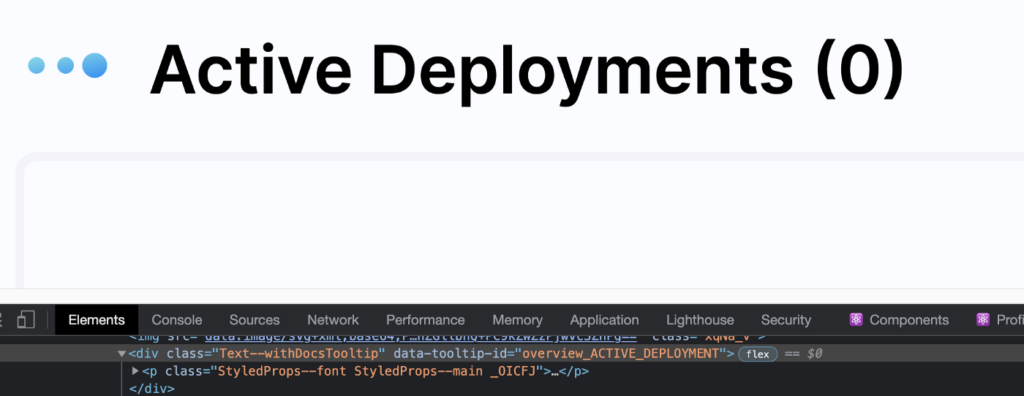 Active Deployment Tooltip