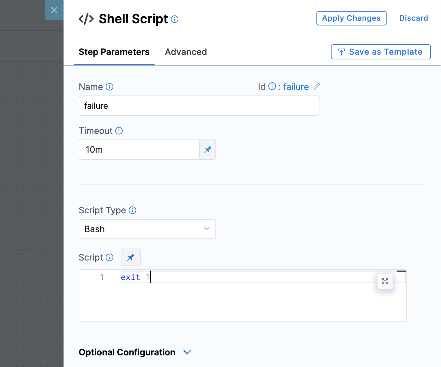 Use exit 1 in Script