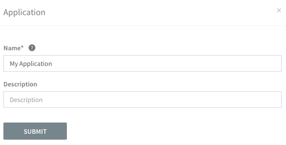 Create New Application