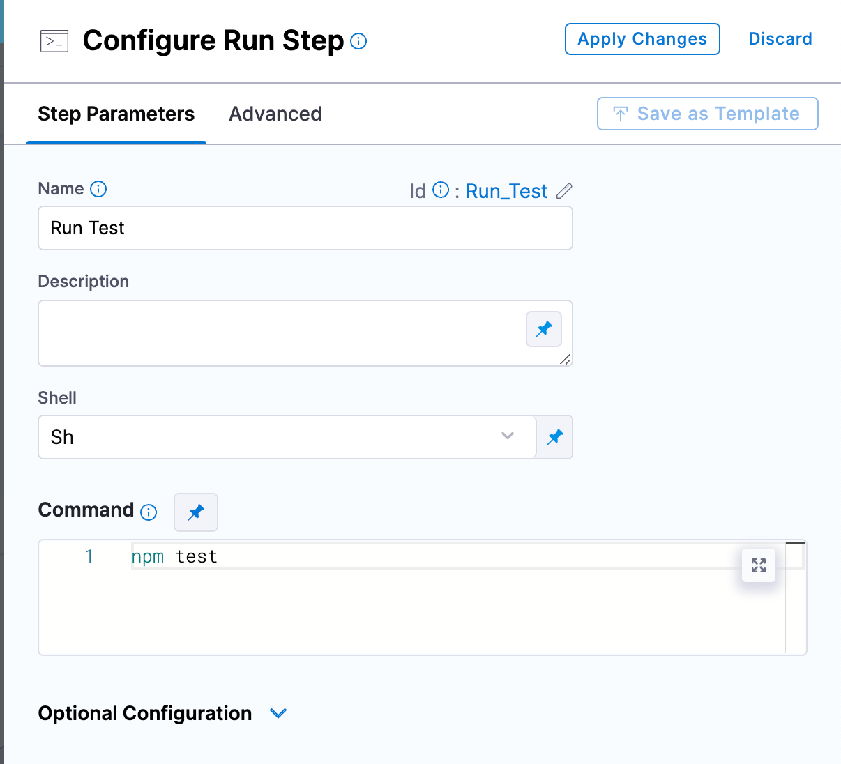 Configure run