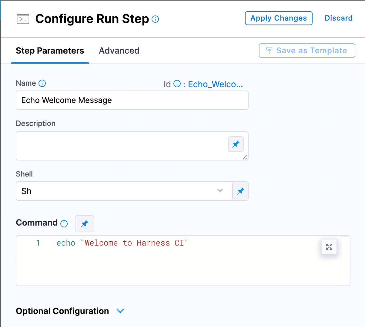 Configure run