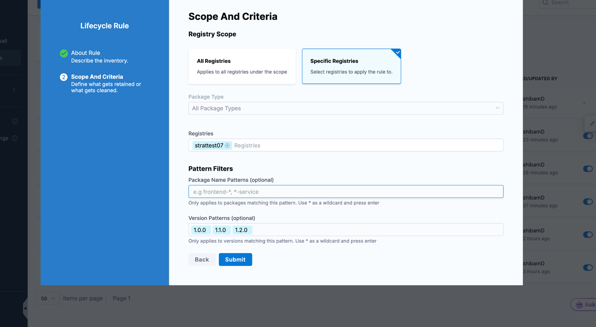 Attaching an organization-level lifecycle rule to project registries