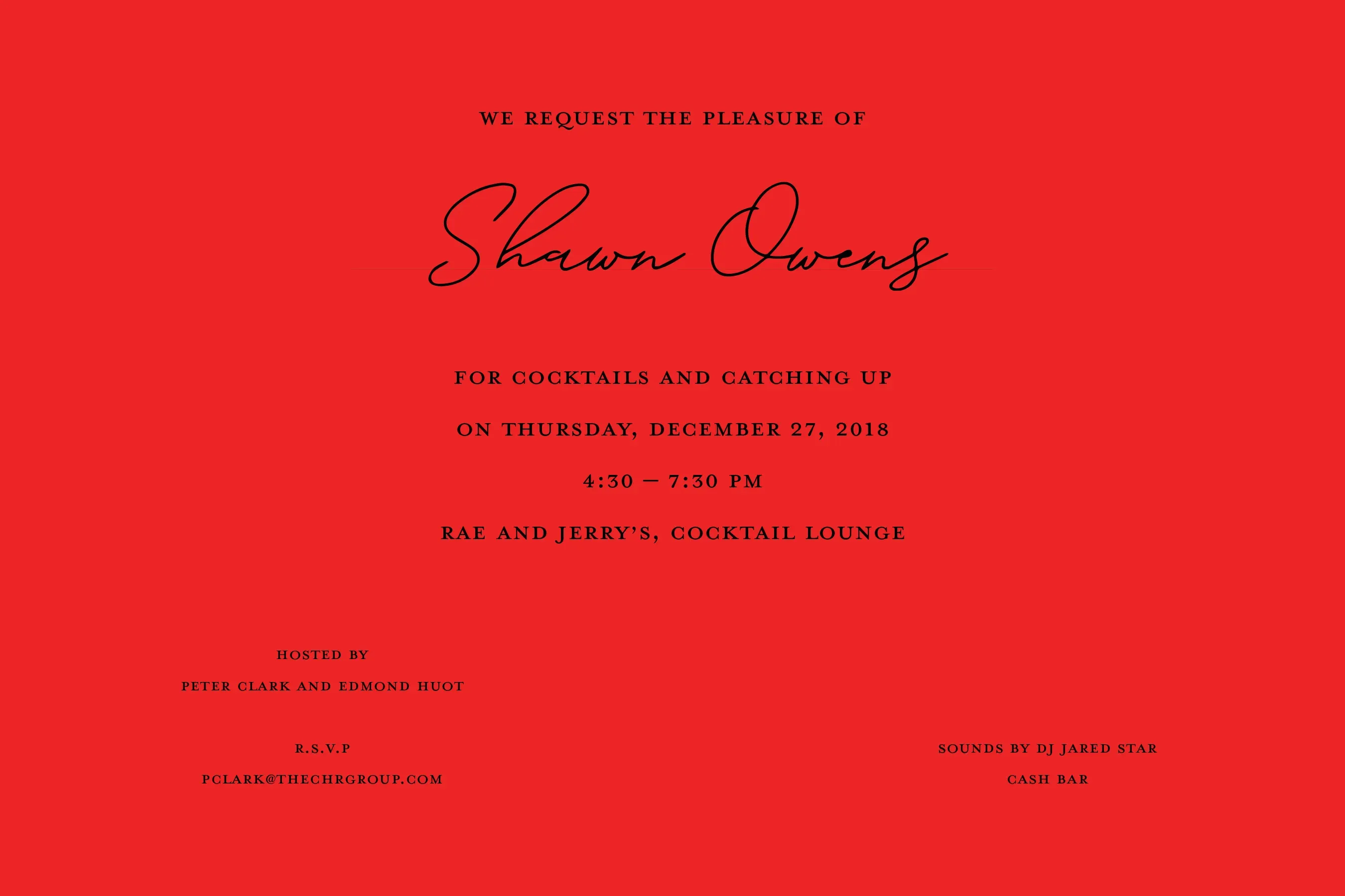 C&H Alumni red Invite frontal side card designed-by Edmond Huot