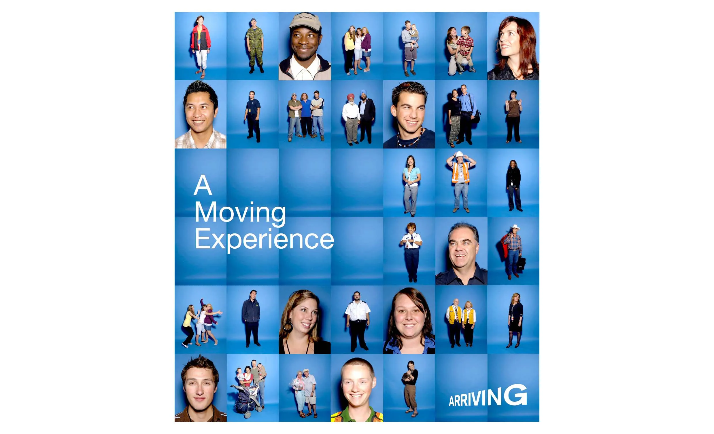 Winnipeg Airport Authority personas in blue background design by Edmond Huot