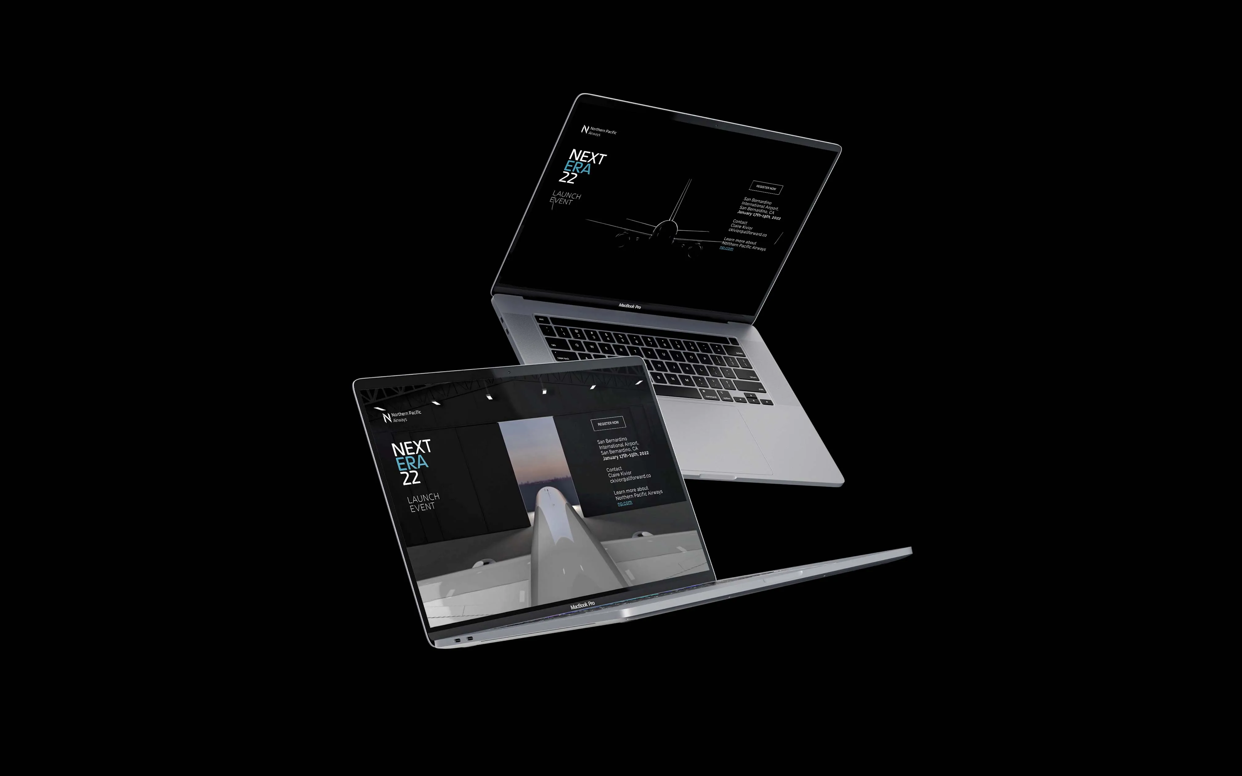Next Era 22 livery unveiling Event UI UX Website invitation with the Northern Pacific Teaser video design Edmond Huot and Alfredo Maldonado