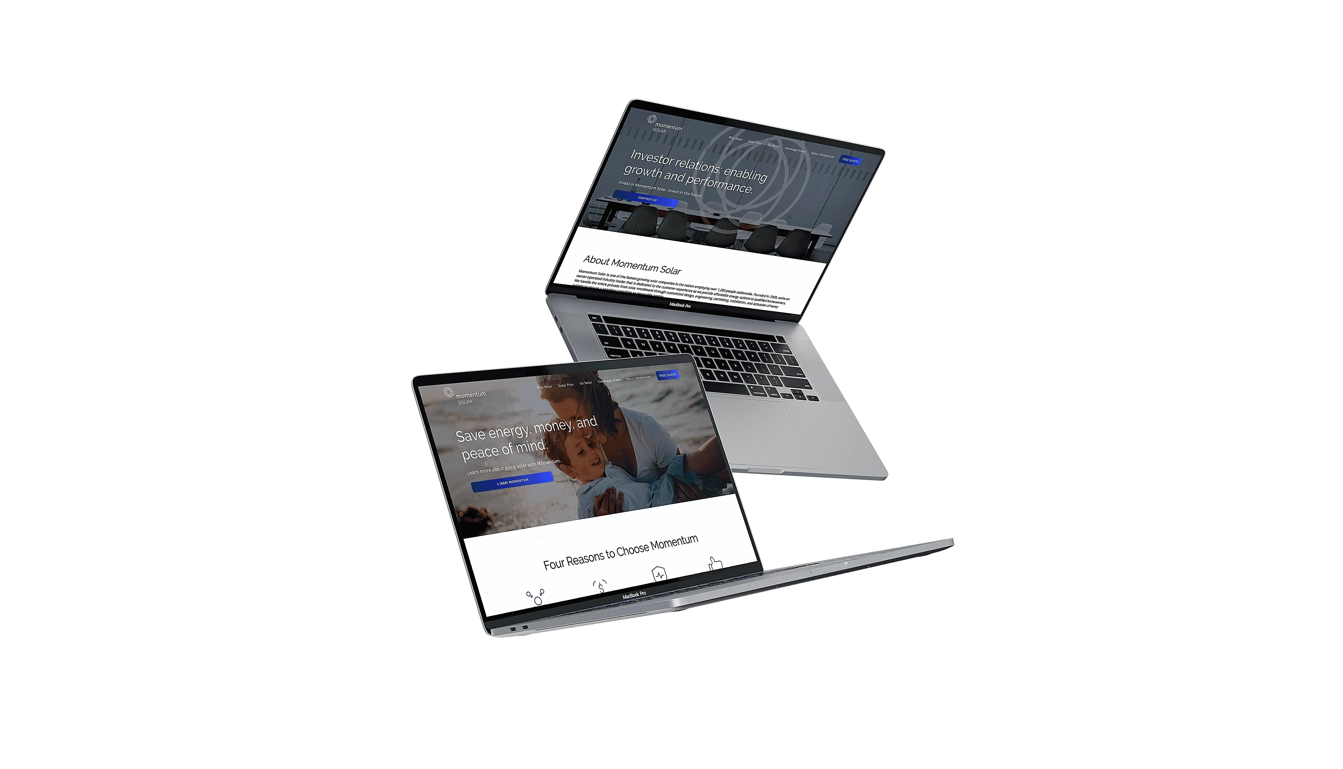 Momentum Macbook website mockup UI UX design by Edmond Huot