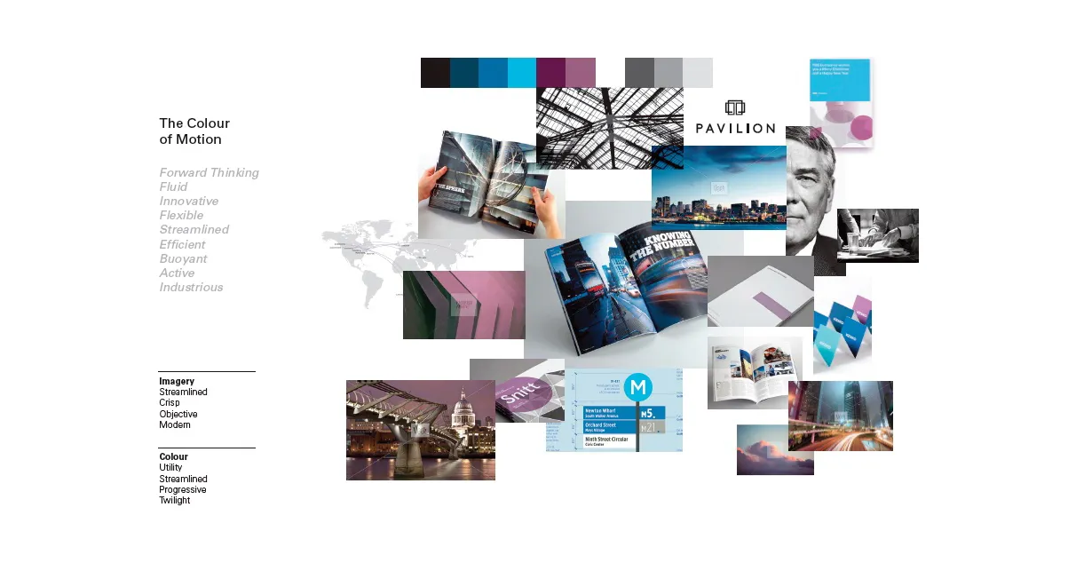 Pavilion Moodboard and typography design by Edmond Huot