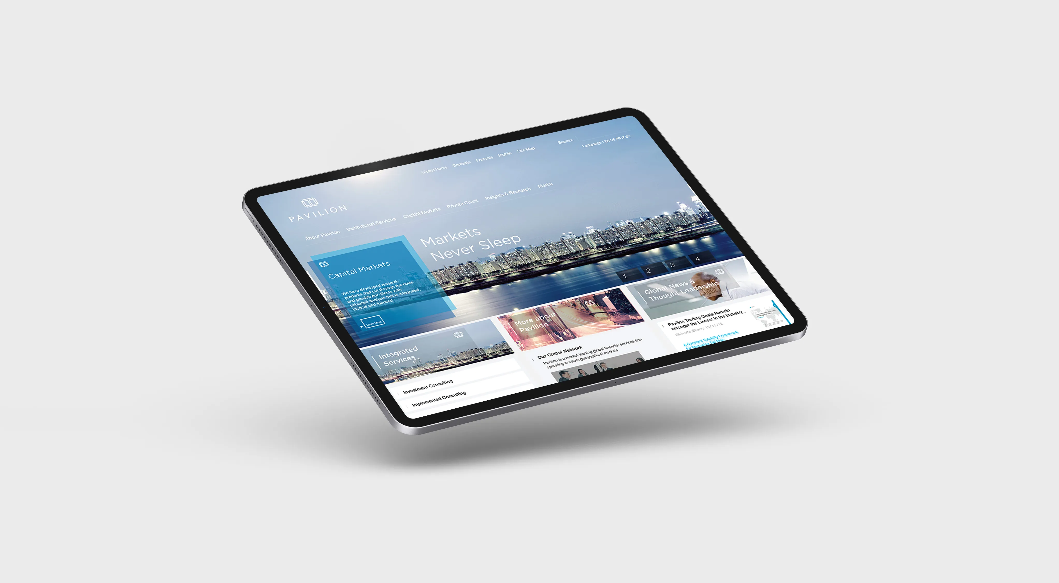 Pavilion iPad Website MockUp UI UX design by Edmond Huot and Alfredo Maldonado