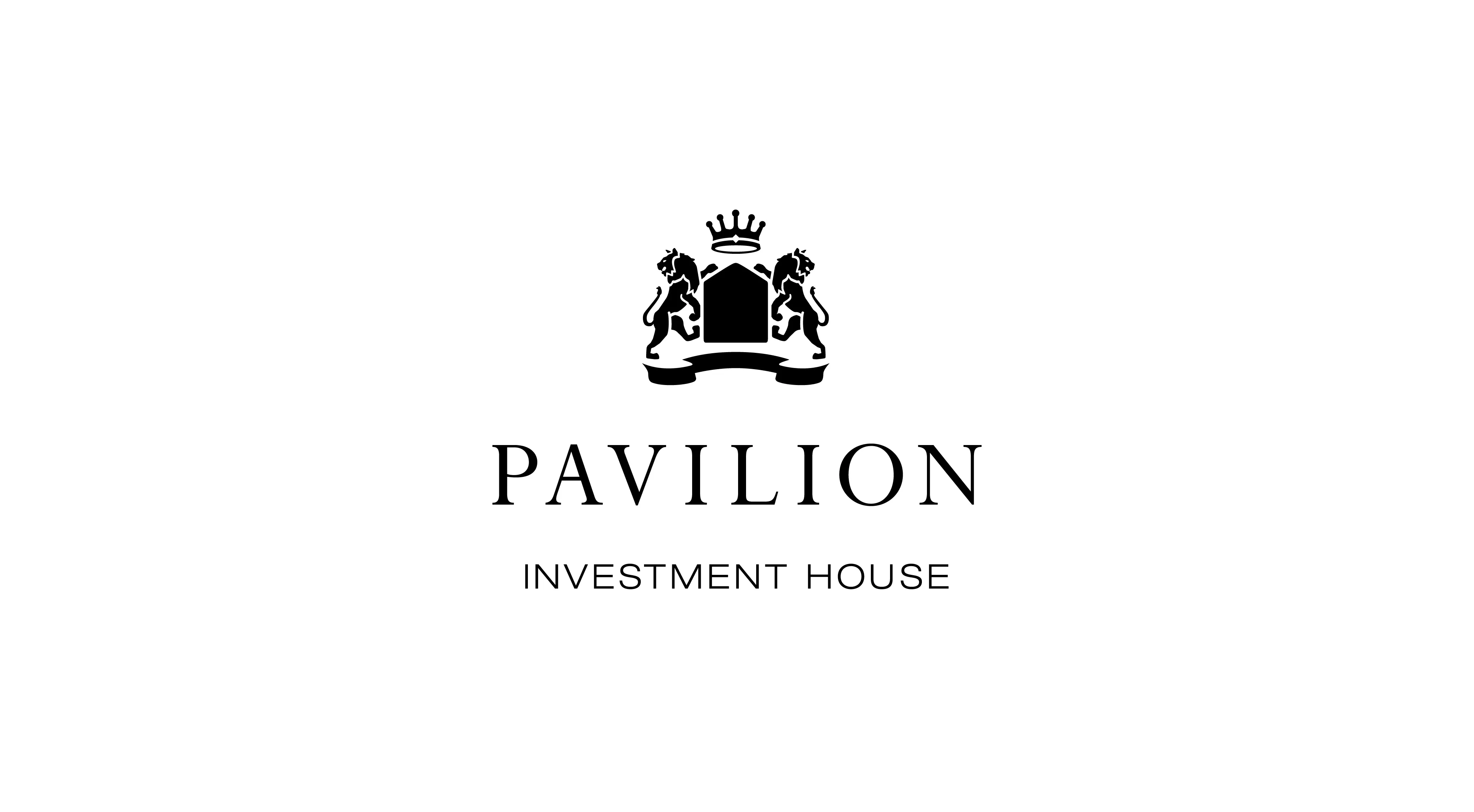 Pavilion Investment House logo with icon on black by Edmond Huot