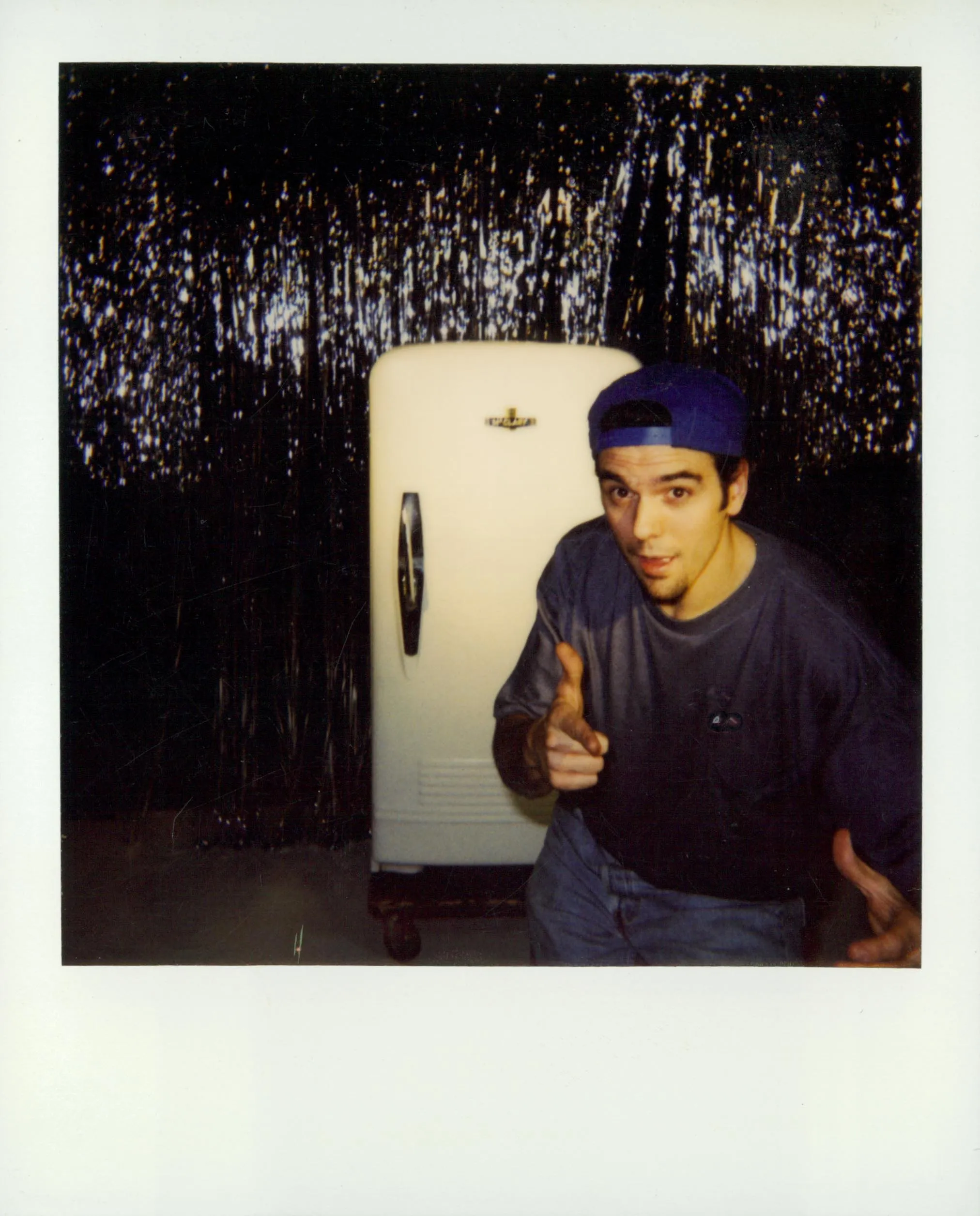 Selfie next to a fridge