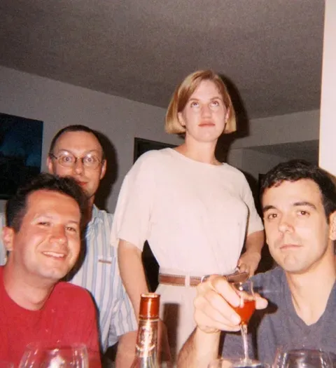 Friends drinking at a party