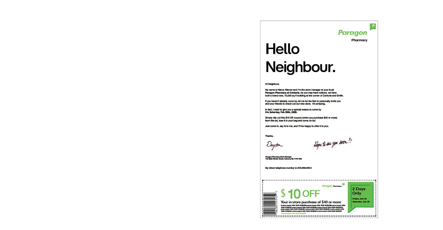 Paragon Pharmacy Neighbor coupon