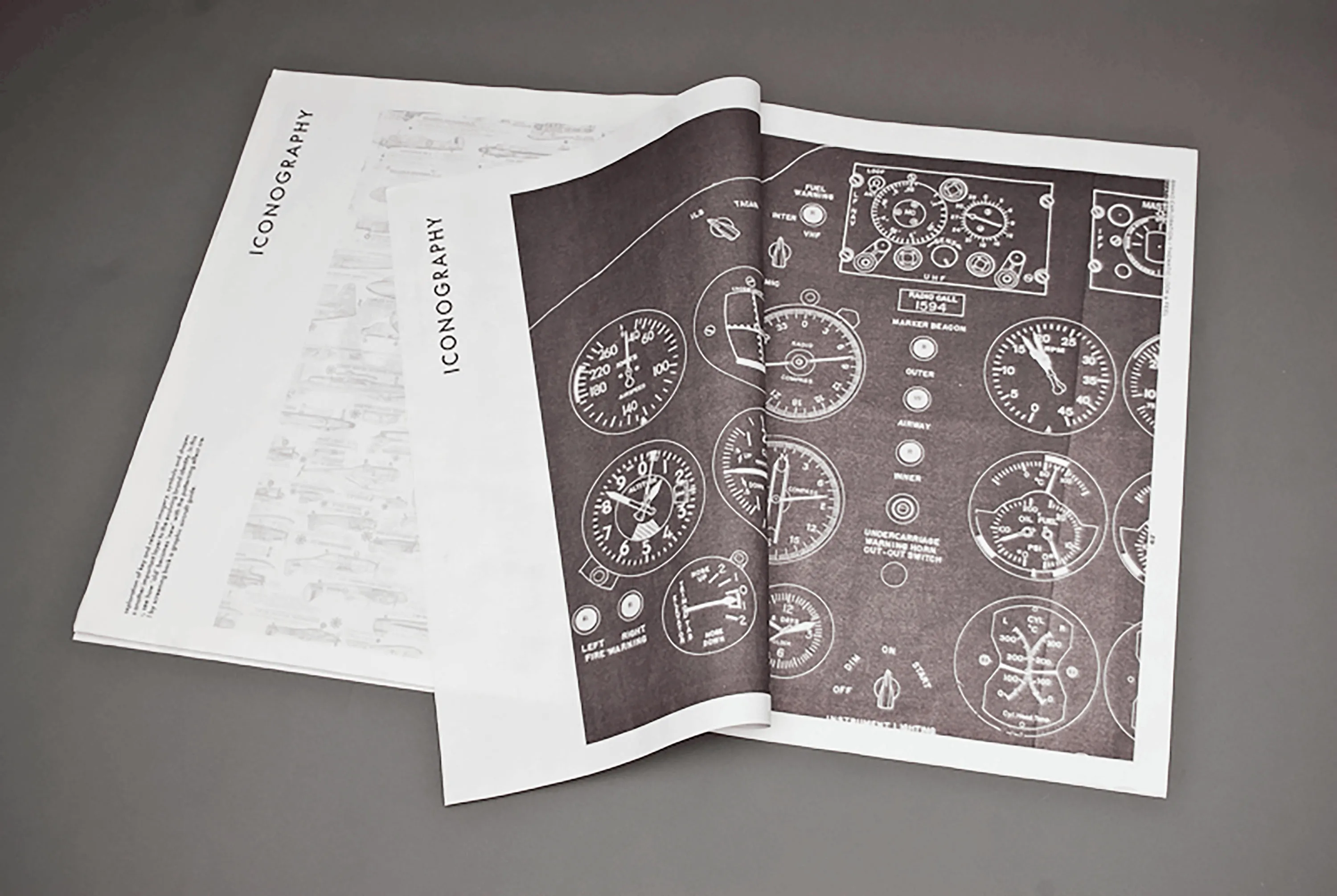 Aviation Museum Broadsheet spread half open with mechanics of an aircraft by Edmond Huot