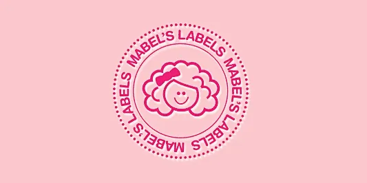 Mabel's labels Logo in pink background by Edmond Huot