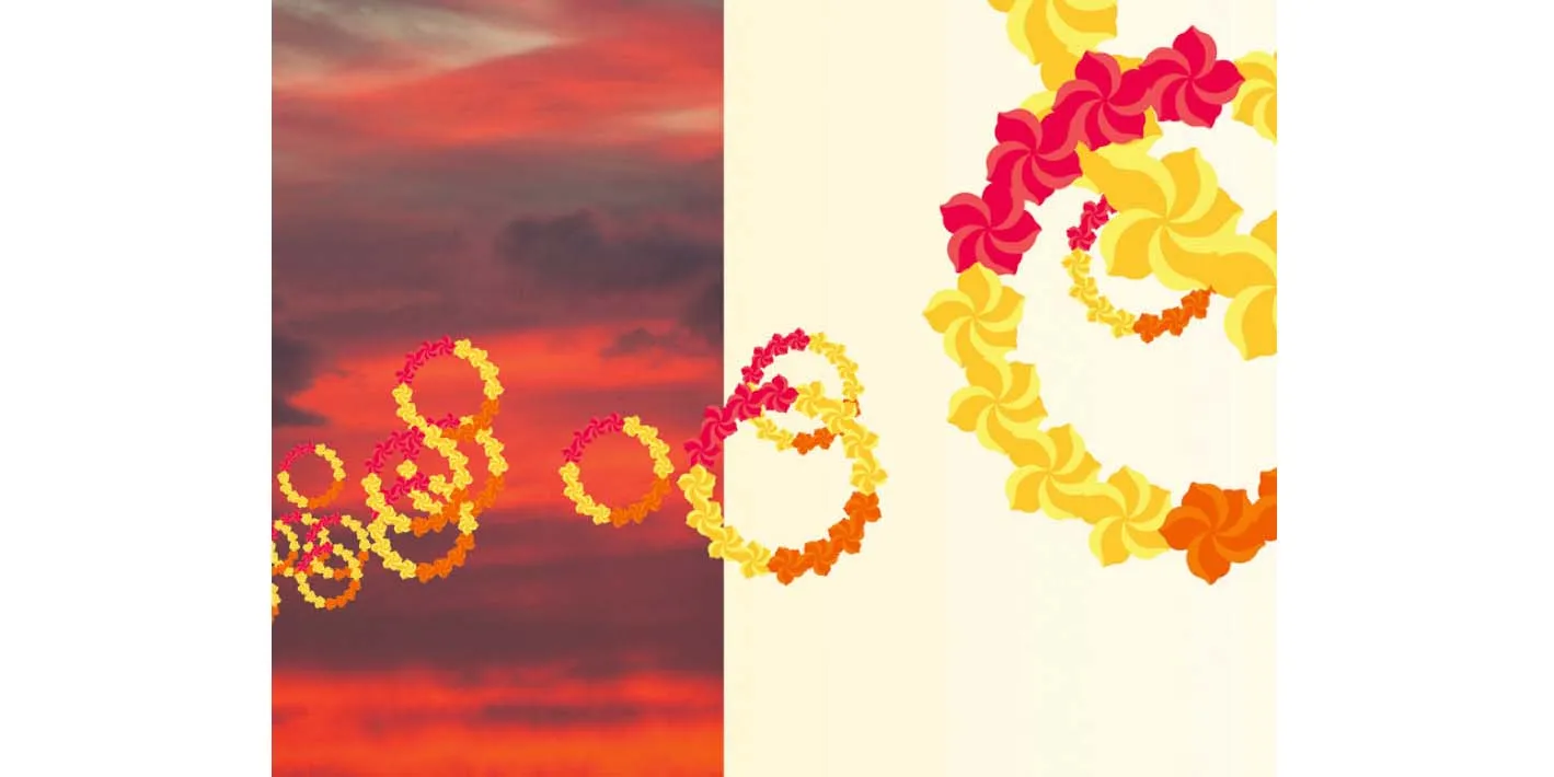 Island Air Flying leis ad design by Edmond Huot