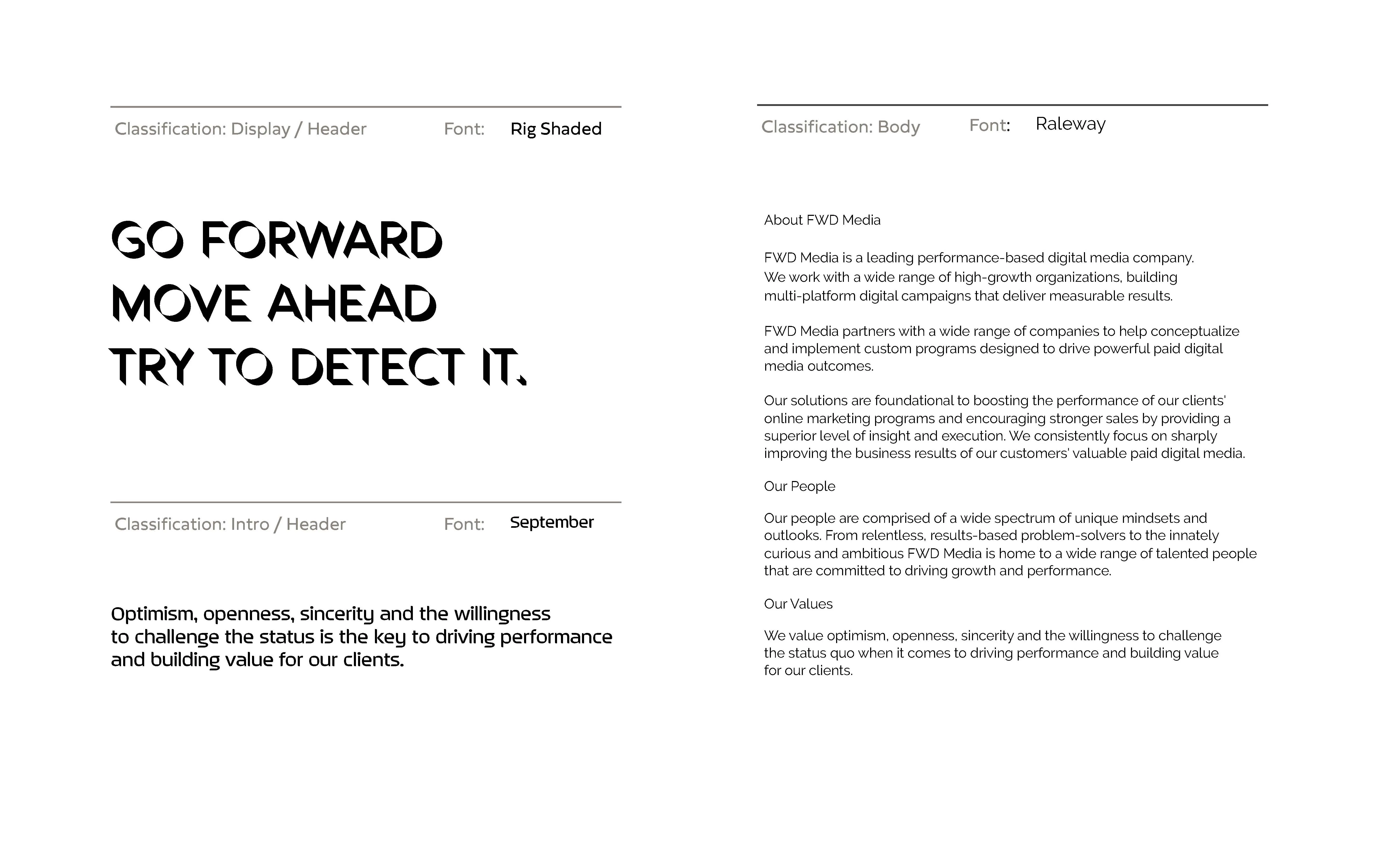 Forward Media brand typography vocabulary by Edmond Huot