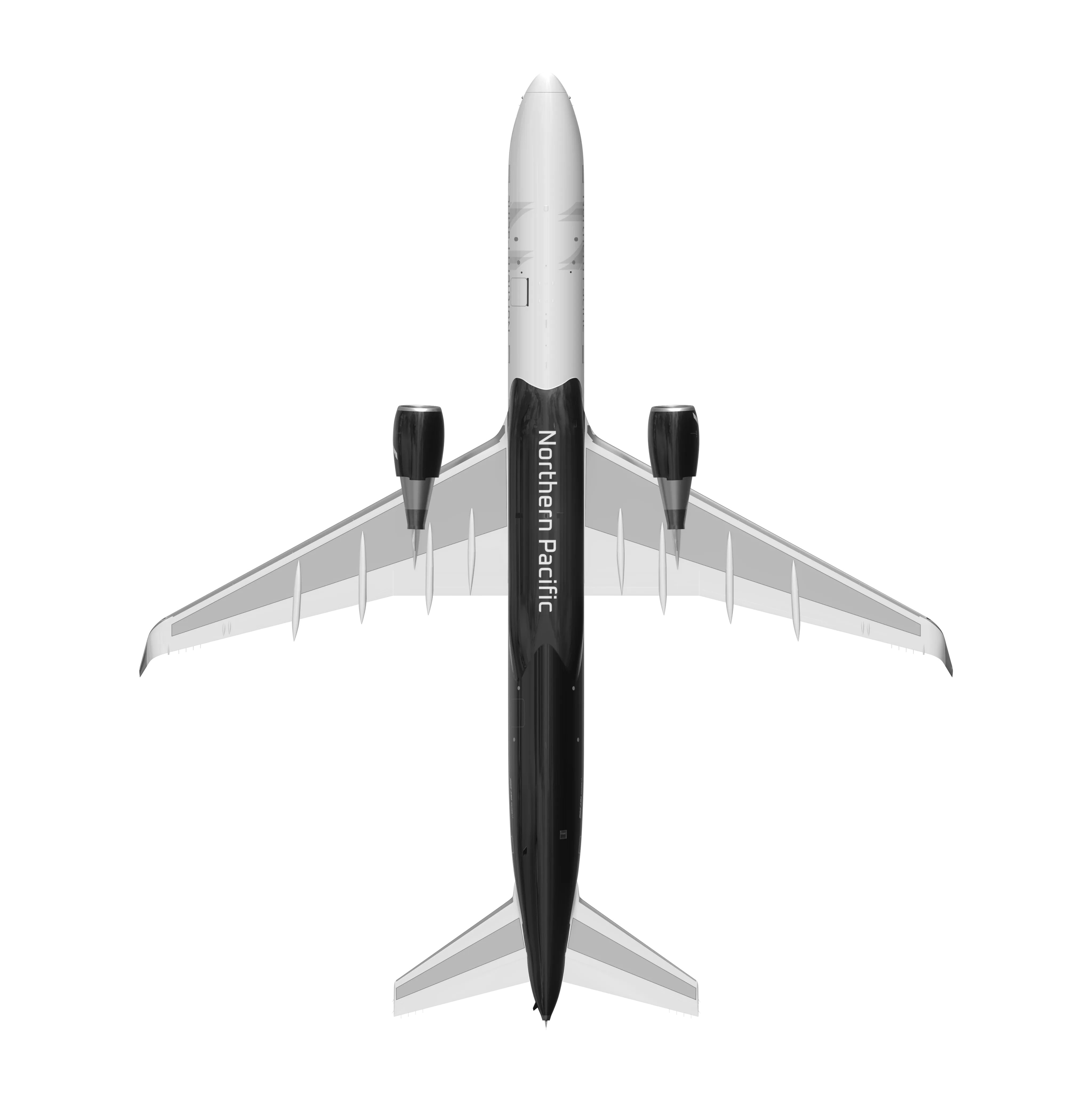 Northern Pacific Airways underbelly Aircraft' livery design view by Edmond Huot