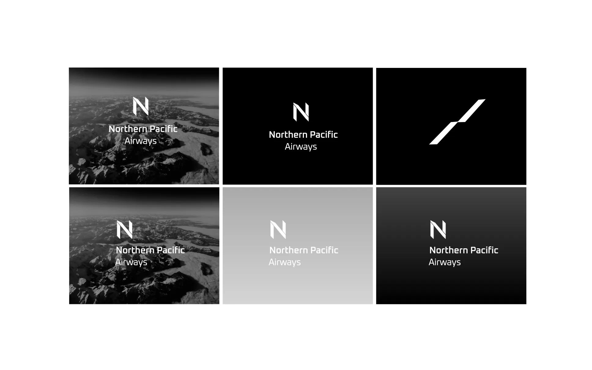 Northern Pacific Airways logo variates social media strategy advertisements design by Edmond Huot