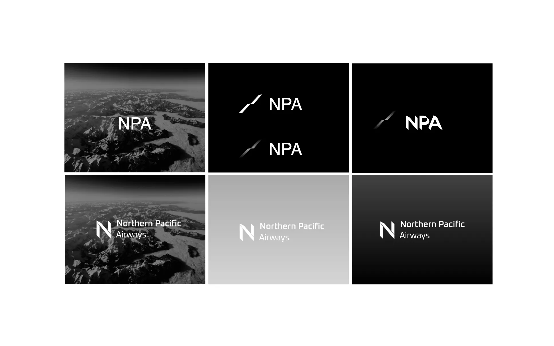 Northern Pacific Airways logo variates and various social targeted marketing design by Edmond Huot