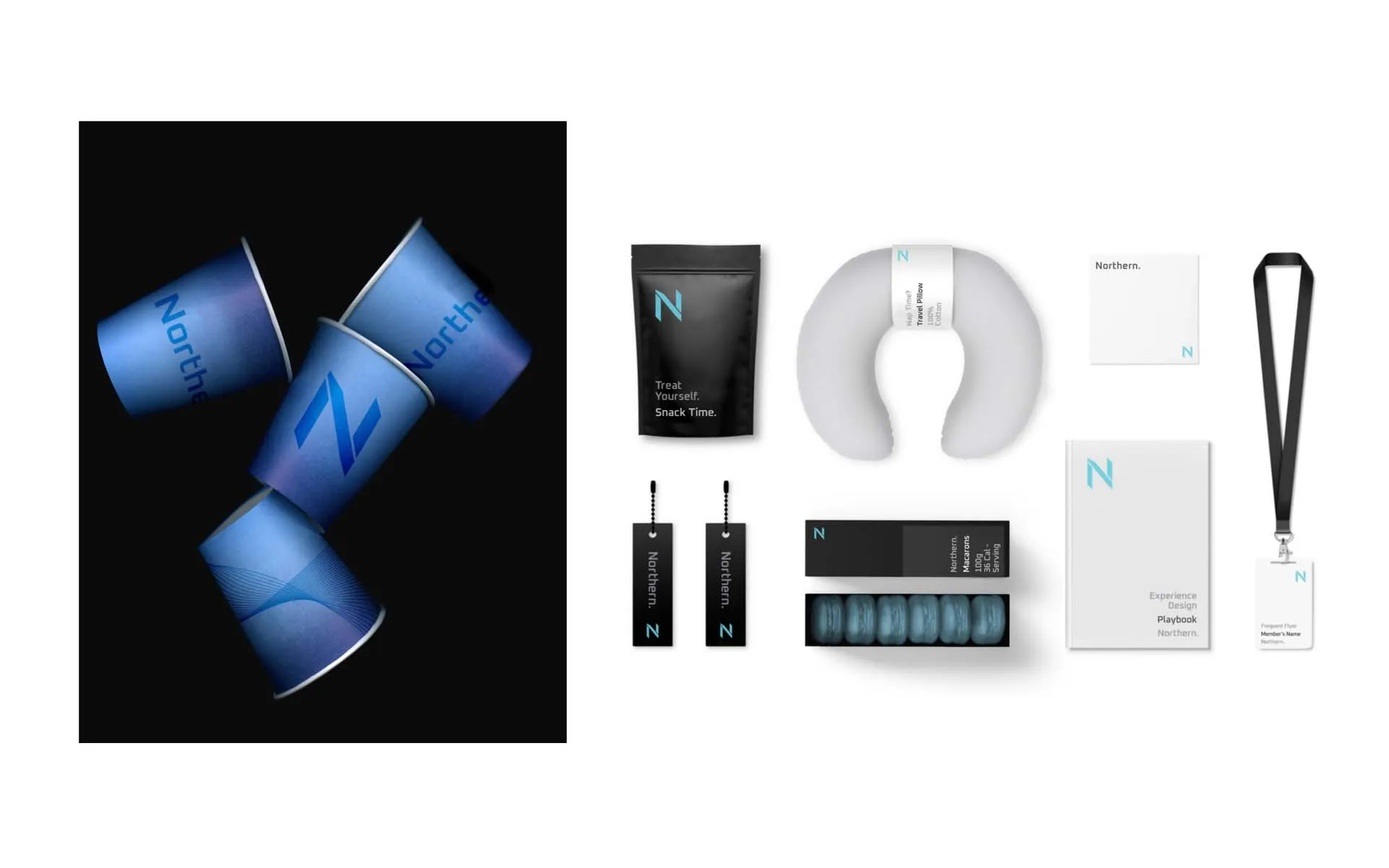 Northern Pacific Airways airline materials for sale with brand logos product design by Edmond Huot