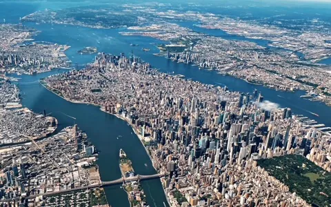 New York City skylines view from above