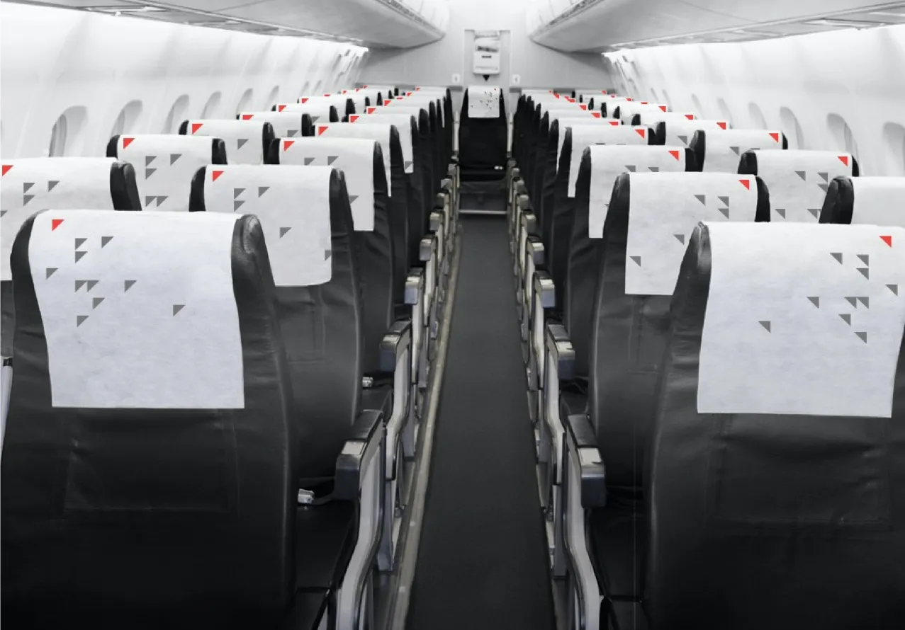 Maple Icon on chair of interior cabin CGI design render by Edmond Huot