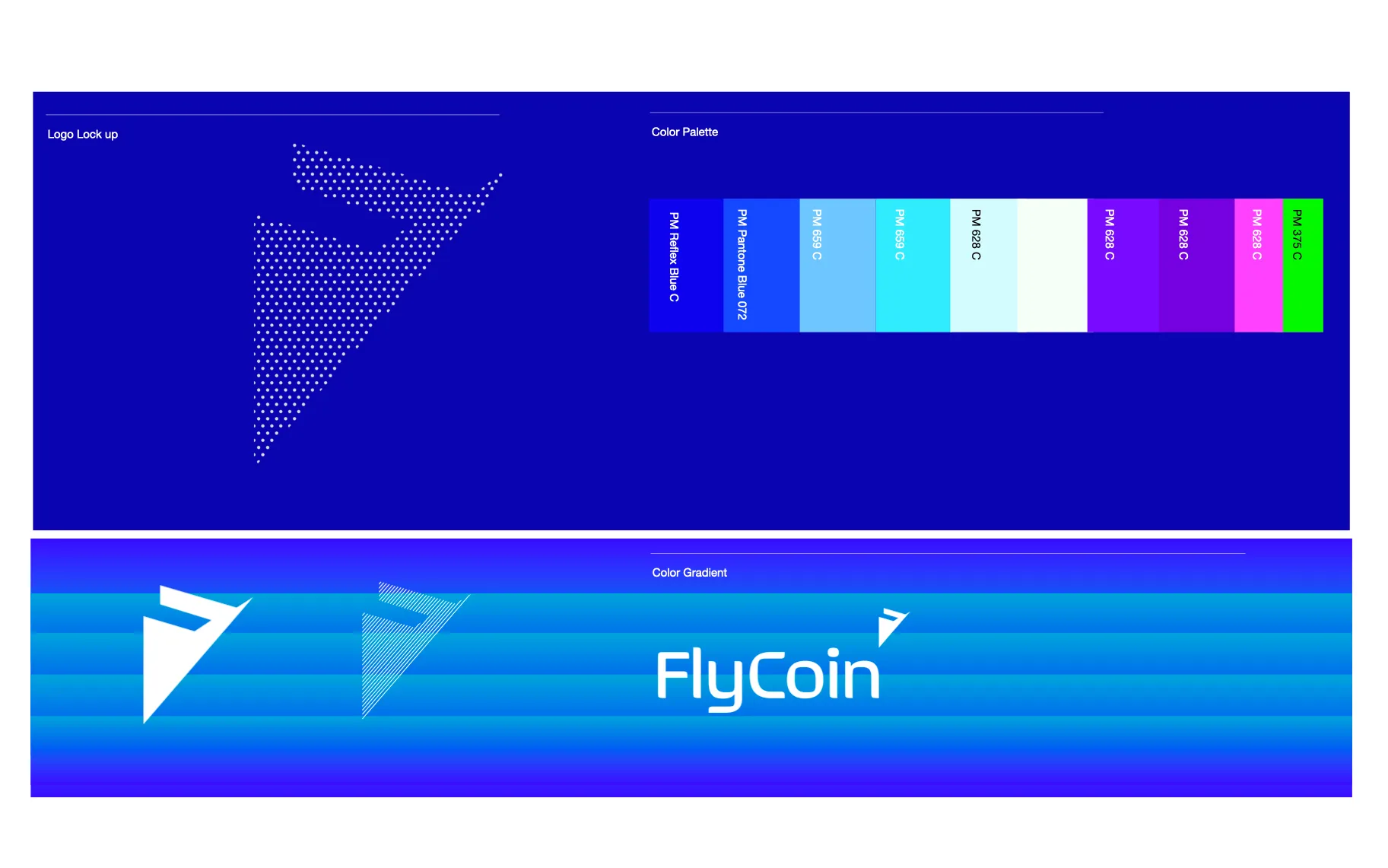 FlyCoin Brand Colors and Iconography design by Edmond Huot