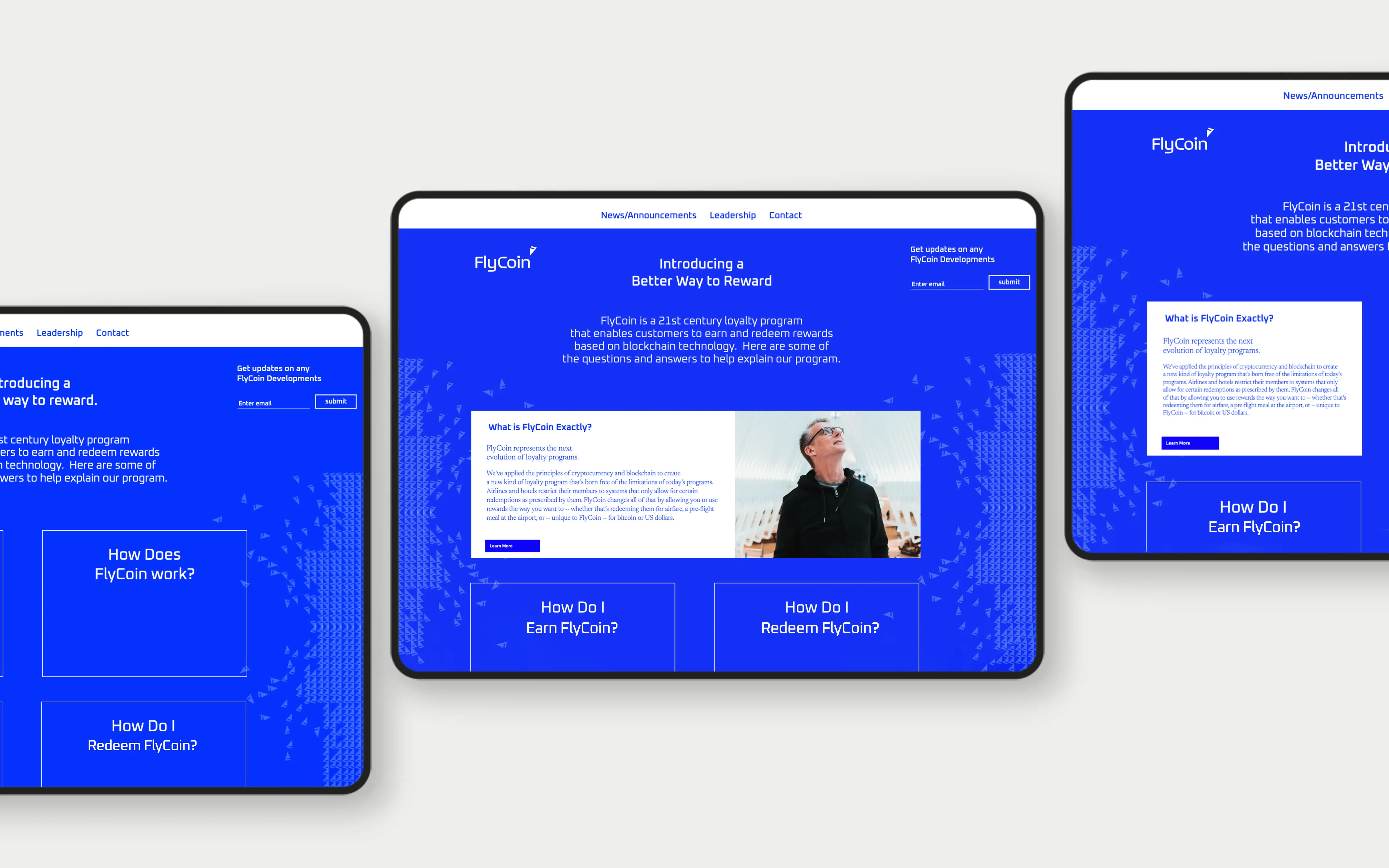 FlyCoin iPad website Mockup UI UX design by Edmond Huot