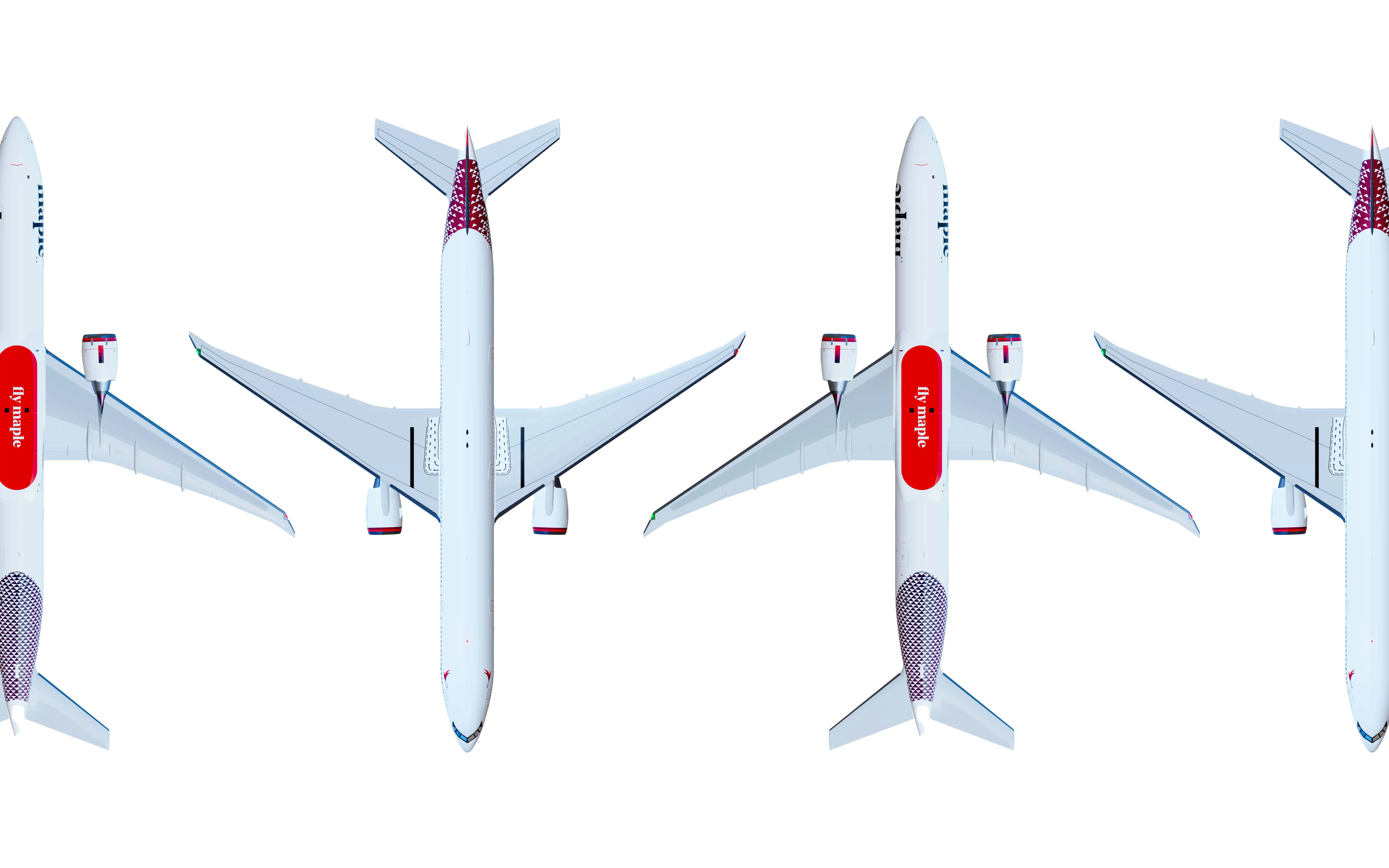 Maple's Boeing 777-300ER livery aircraft  renders Edmond Huot