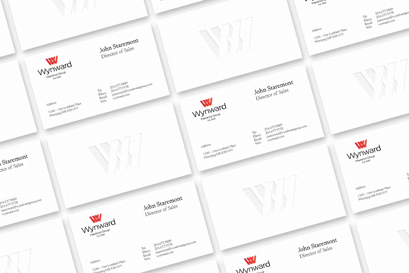Wynward Insurance Group business cards mockup design by Edmond Huot