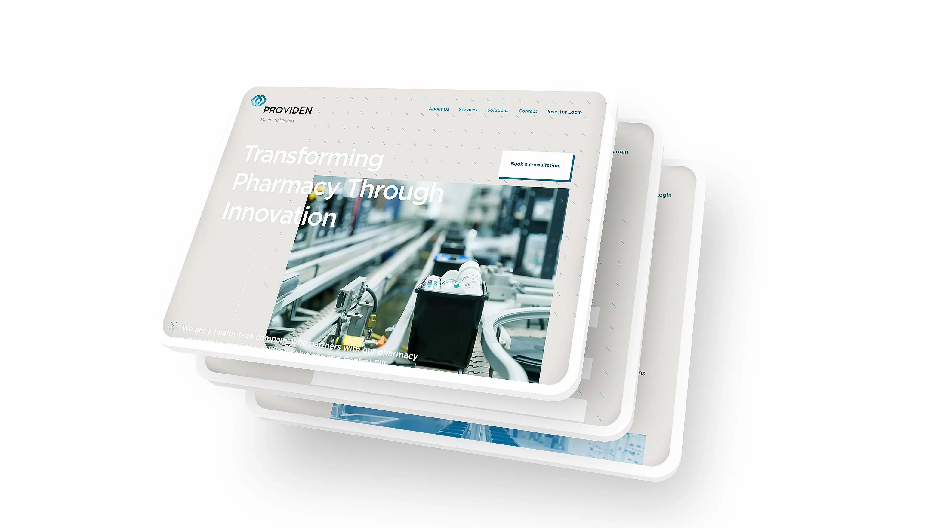 Providen Pharmacy Logistics iPad website Mockup UI UX design by Edmond Huot And Alfredo Maldonado