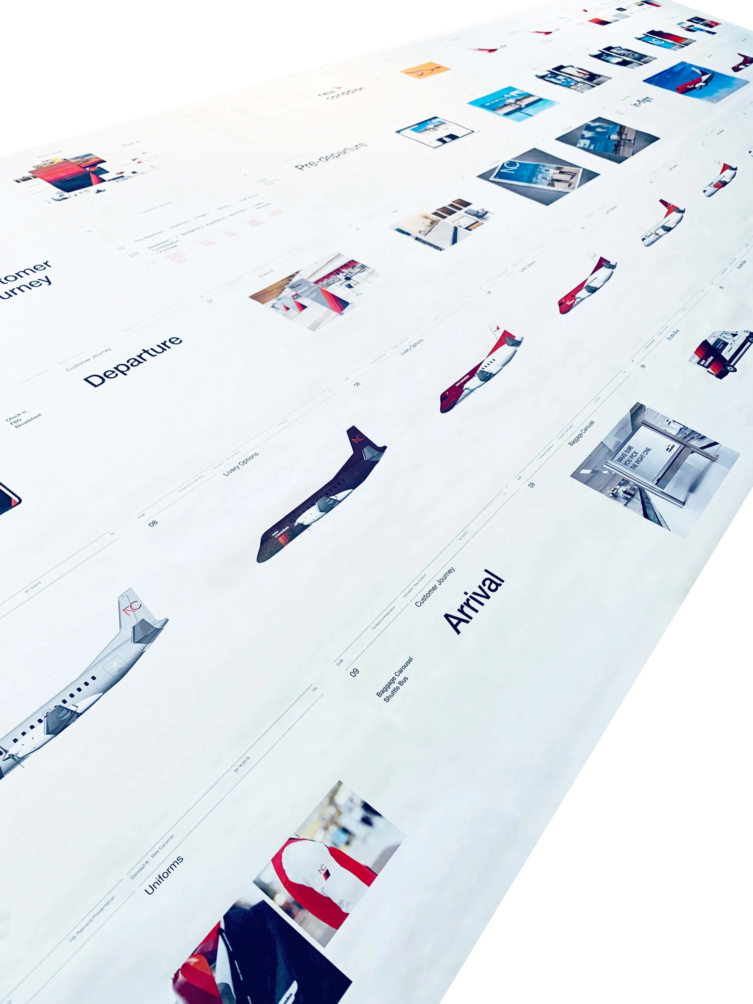 Maple printed moodboard presentation spread on table design by Edmond Huot