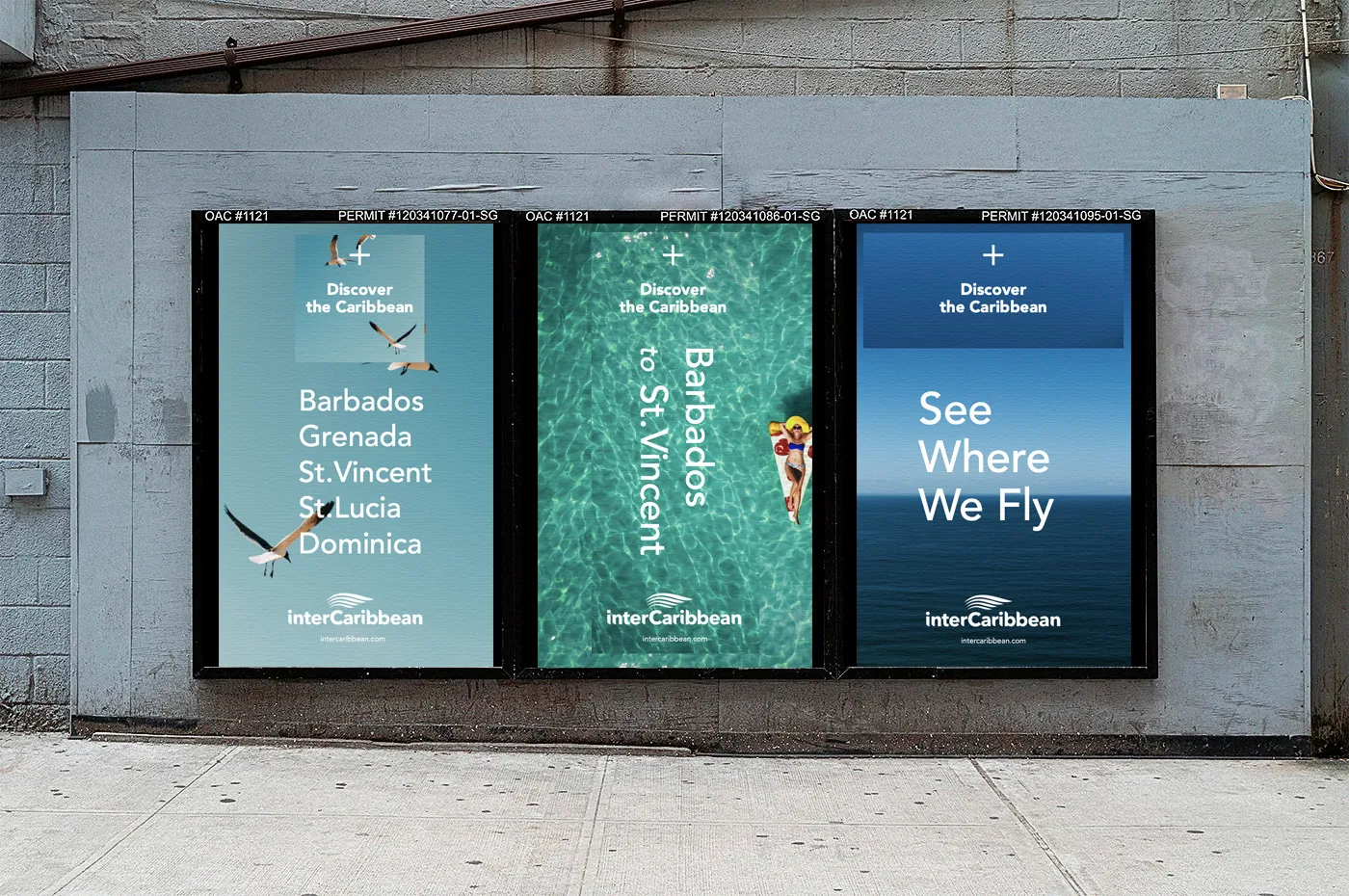 InterCaribbean street billboard targeted advertisement design by Edmond Huot And Alfredo Maldonado